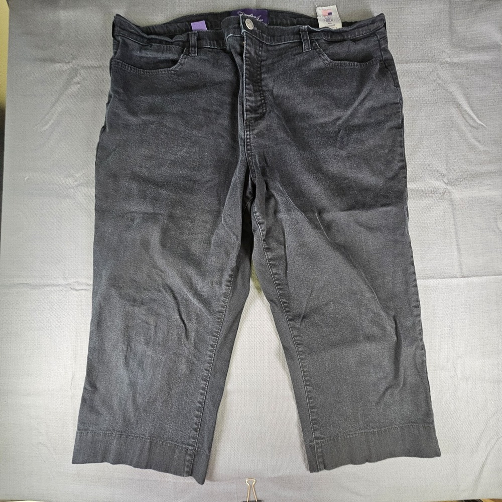 Not Your Daughters Jeans Womens 16W Gray Capri Cropped Denim Pants
